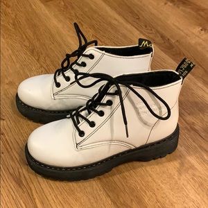 White combat boots